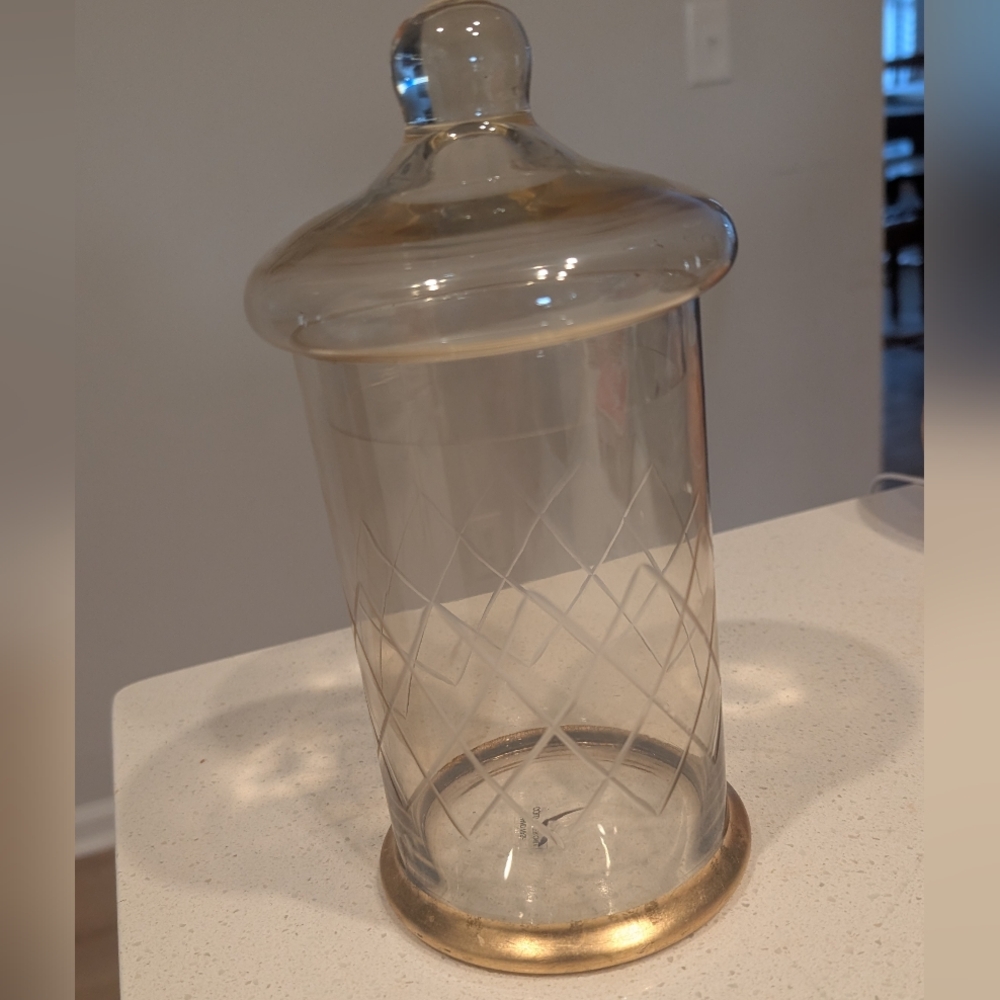 Vintage Amber Tinted Apothecary Canister